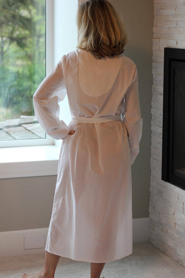 Victoriana 100% Cotton Long Robe back view