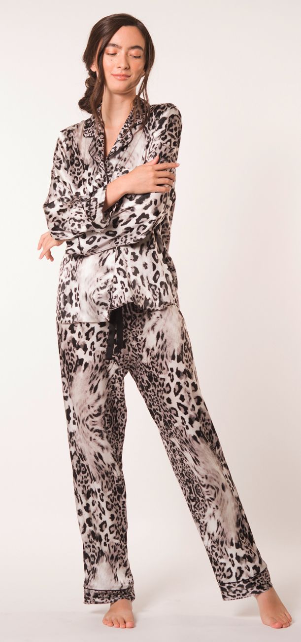 Femme Fatale Silk Leopard PJ Set - 6500