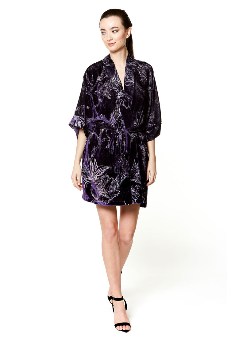 Christine Fabergé Velvet Short Robe - 4010